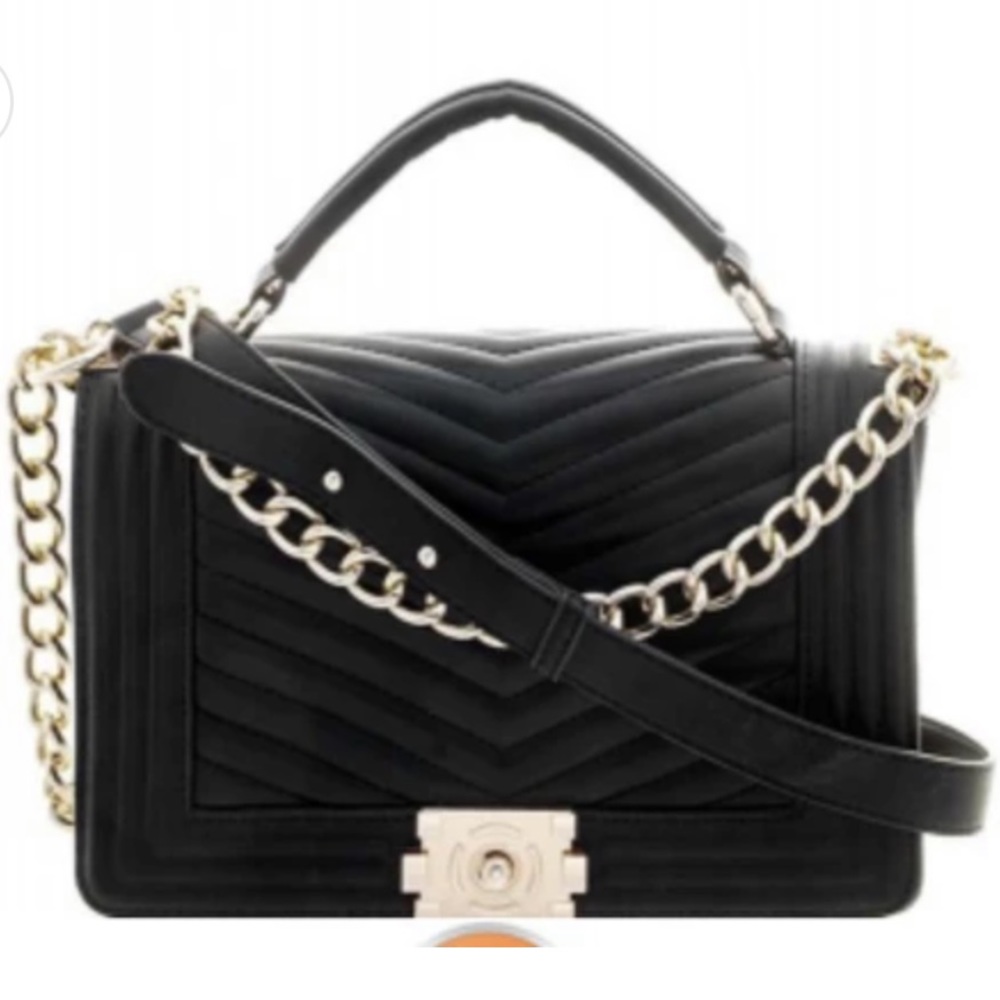 Black Chevron Design Crossbody Bag NEW